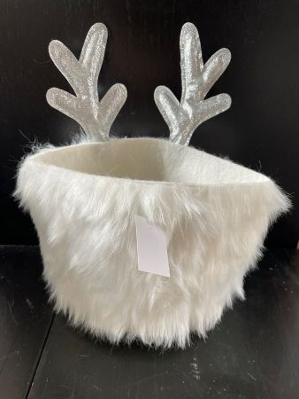 Hirsch/Geschenktaschen mit Kunstfell/Neu/OVP/Weiss