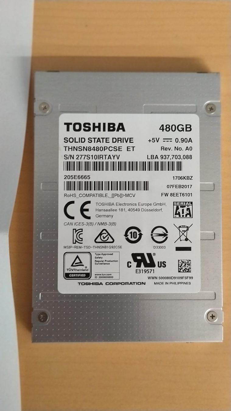 Toshiba Dischi rigidi: TOSHIBA SSD 480GB THNSN8480PCSE gewipt – Usato da Wallisellen venduto da mic_gg2g