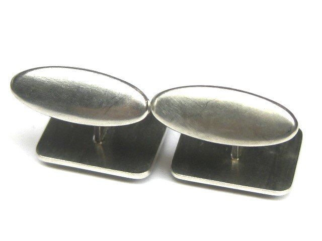 Gemelli: Vintage Manschettenknöpfe Silber 835 + KH / schwarzer Stein – Usato da Ermatingen venduto da Decovin 4