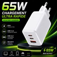 Chargeur GaN 65W USB-C PD PPS | iPhone Samsung MacBook
