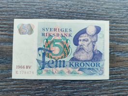 Schweden 5 Kronen 1966 !!!!!!