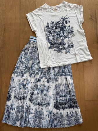 Rich & Royal: Plissee-Rock mit Dschungelprint