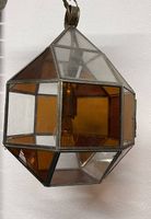 Vintage Hängelampe aus Glas, geometrisch