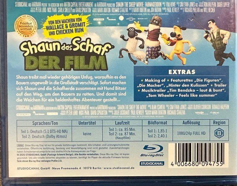 Tutti i DVDs: 2 Shaun das Schaf Filme Blu-ray Disc – Usato da Beringen venduto da Mantafisch1 2