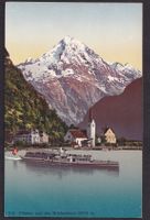 Flüelen mit Dampfschiff