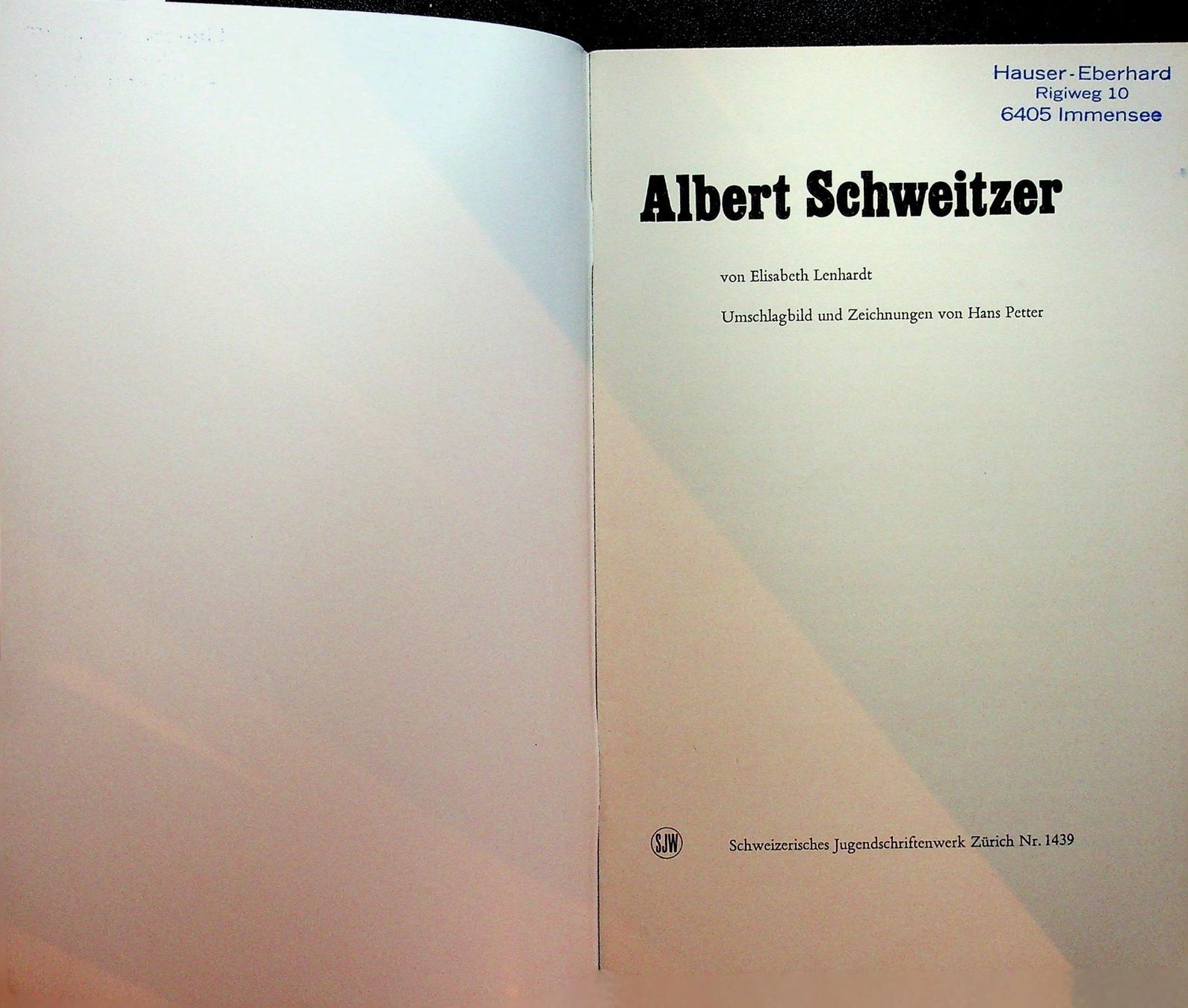 Libri: SJW 1439 E. Lenhardt / Albert Schweizer / EA 1978 – Usato da Reitnau venduto da Zaomir 2