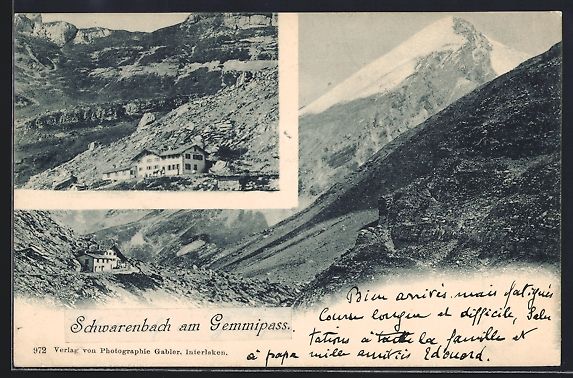 Cartoline postali: Leukerbad, Blick auf das Gasthaus Schwar – Usato da Berlin venduto da bartko-reher