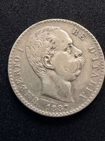 2 Lire 1887 Italien - Silbermünze 835/1000 - 10 Gramm
