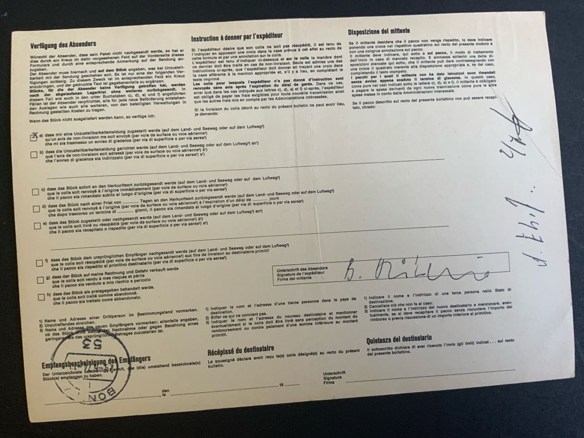 Tutti i francobolli: Basel Paketkarte – Usato da Binningen venduto da chr_cr5n 1
