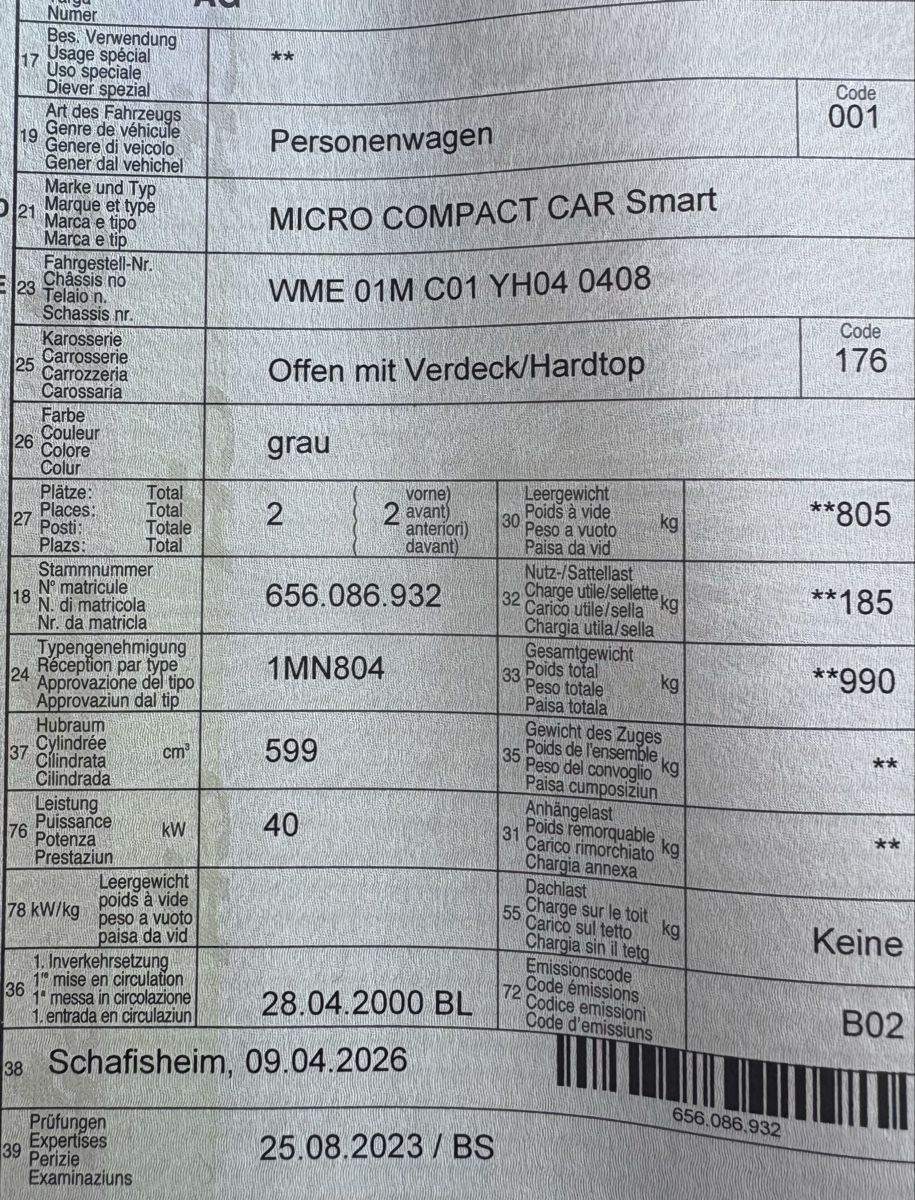 Smart Automobili: Smart ForTwo Cabrio Ab MFK 08.2023 – Usato da Oberdorf BL venduto da AutoWerk4448 3