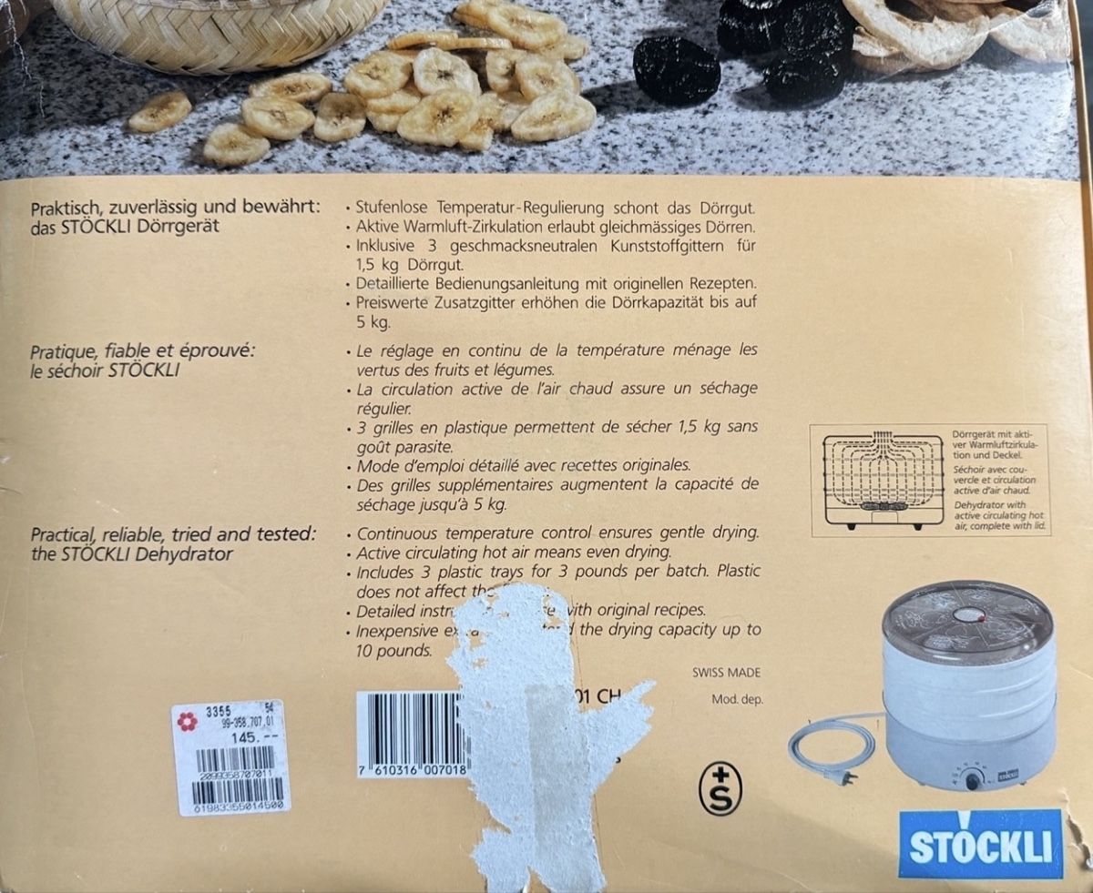 Elettrodomestici da cucina: Dörrex Dörrapparat Stöckli – Usato da Gerlafingen venduto da sternrose 2