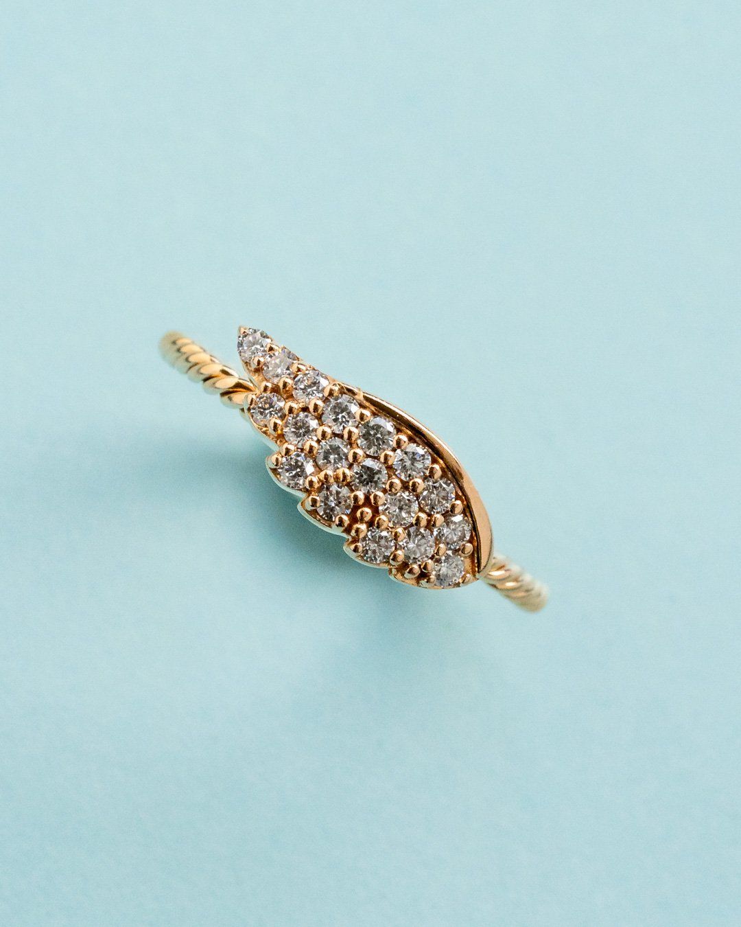 Anelli: 18ct Rose Gold Diamond-set "wing" Ring – Usato da Genève venduto da Prometheus_Watches