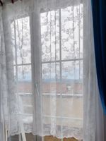 Vorhang mit Muster weiss 170 cm breit neu