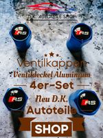 Audi RS Ventilkappen Ventildeckel Aluminium 4er-Set Blau