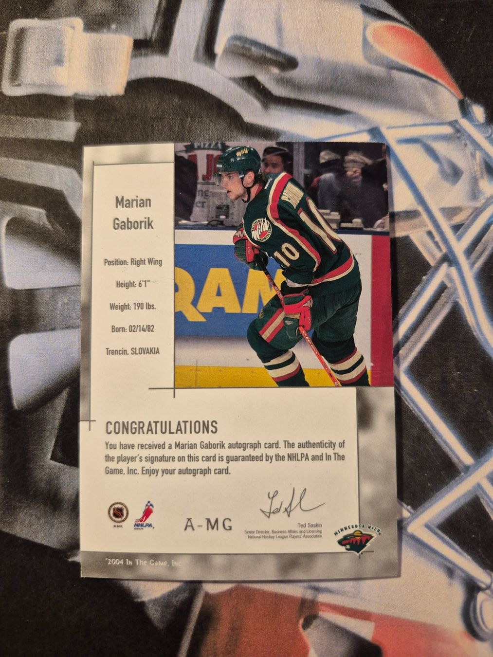 NHL Carte collezionabili: NHL Marian Gaborik Minnesota Wild – Usato da Treiten venduto da Sauber73 1