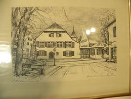 Zeichnung Riehen Wettsteinhaus von Rütimann 1986