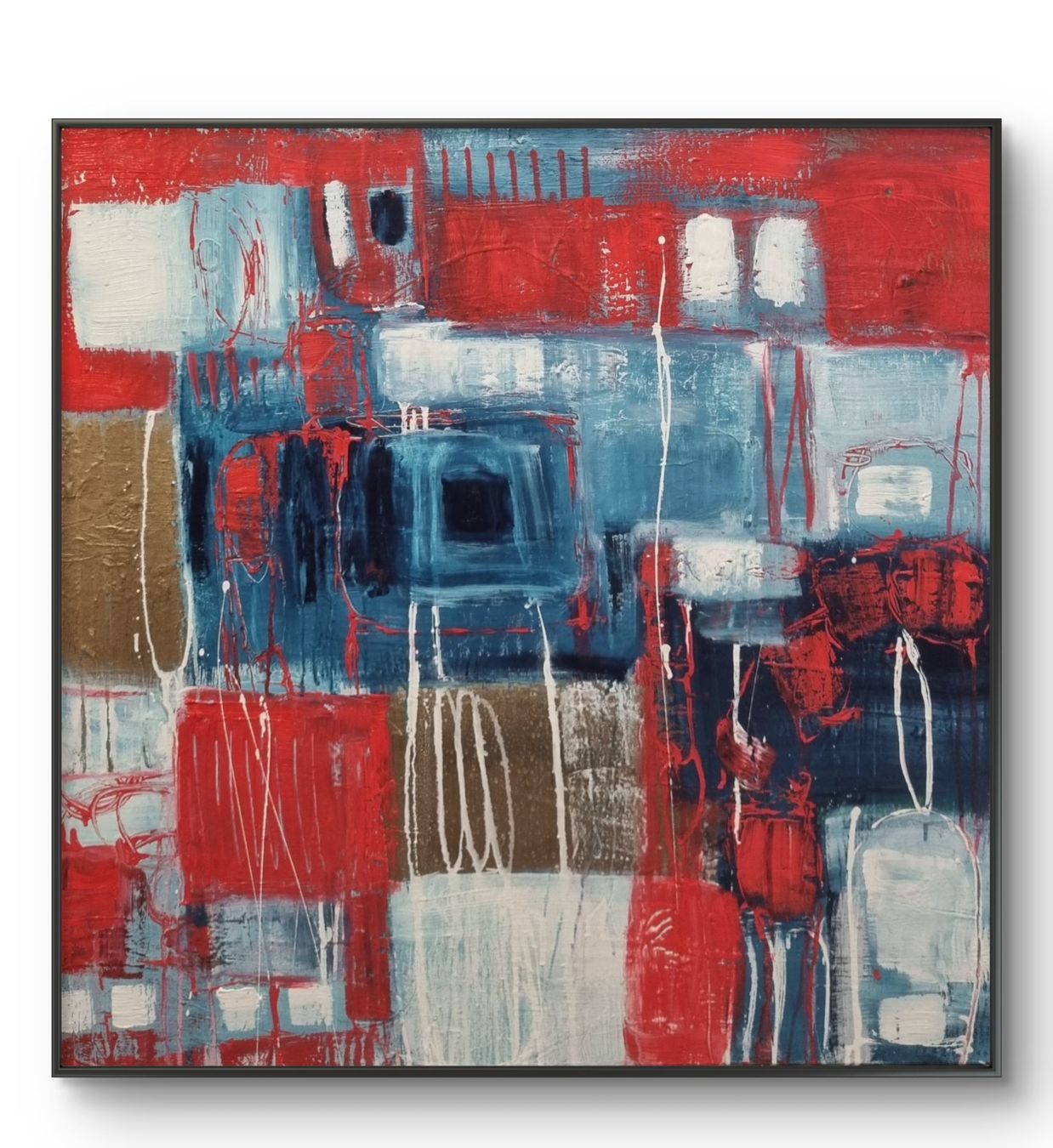 Tableaux: Originales abstraktes Bild 80x80cm mit Rahmen – Neuf (Voir description) à Urdorf par Contra8 1