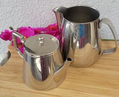 Schöne Vintage Kaffee-/Milchkanne Edelstahl Hotellerie