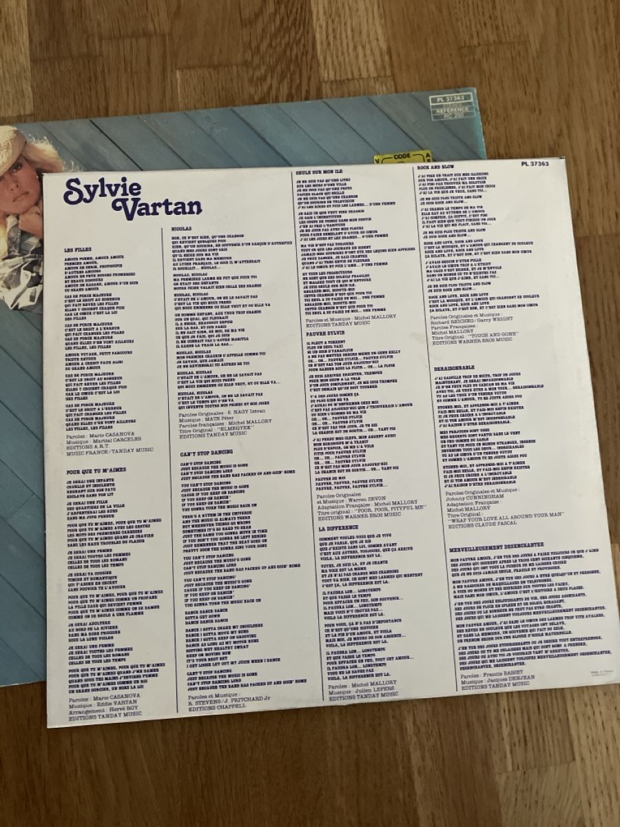 Dischi in vinile: Sylvie Vartan - Déraisonnable LP Vinyl Platte – Usato da Münchenbuchsee venduto da Simk91 2