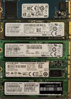 5× M.2 Speicher 256GB verschiedene Modelle.