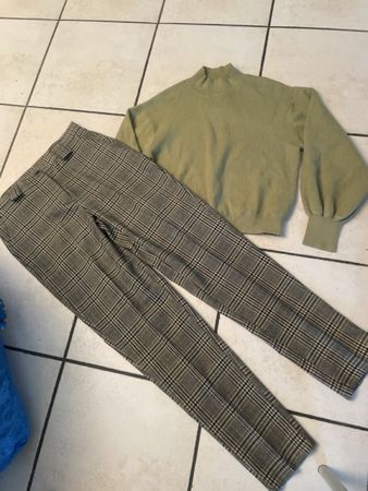 Damen Set Pullover und Hose kariert Gr. S 36 neuwertig 