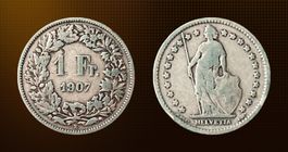 Pièce rare: 1 Franc Suisse 1907 - Helvetia debout!