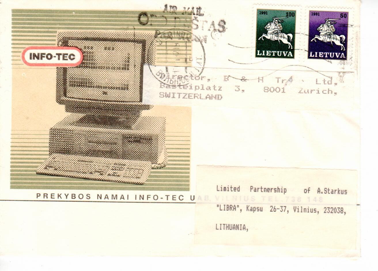 Tutti i francobolli: Brief, Litauen – Usato da Wolhusen venduto da Curver9