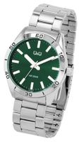 Q&Q by Citizen® Herrenuhr 43 mm 5 Bar Silber Grün NEU