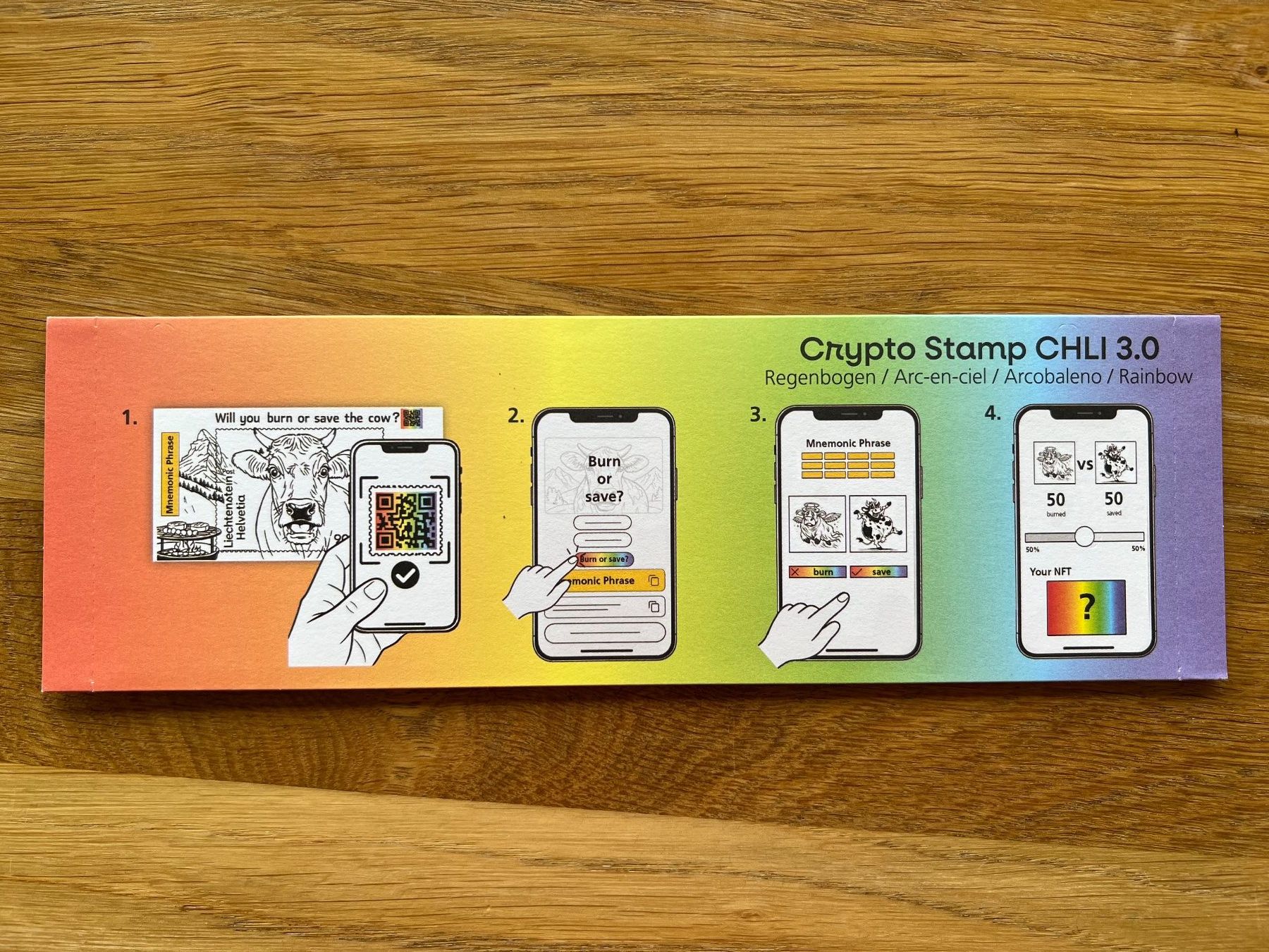 Tutti i francobolli: Swiss Crypto Stamp CHLI 3.0 Regenbogen, AUSVERKAUFT – Nuovo e nell'imballaggio originale da Basel venduto da condor4444 2
