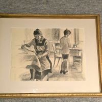 Wilhelm Hartung - Original-Zeichnung - signiert & gerahmt
