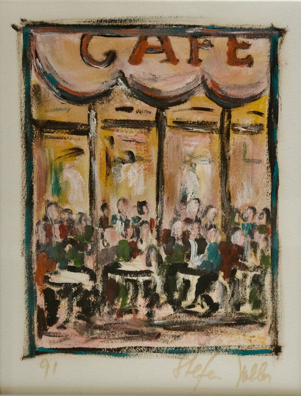 Dipinti: Stefe Yoller? Café, Aquarell oder Gouache – Usato da Hagenbuch ZH venduto da Consus