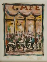 Stefe Yoller? Café, Aquarell oder Gouache