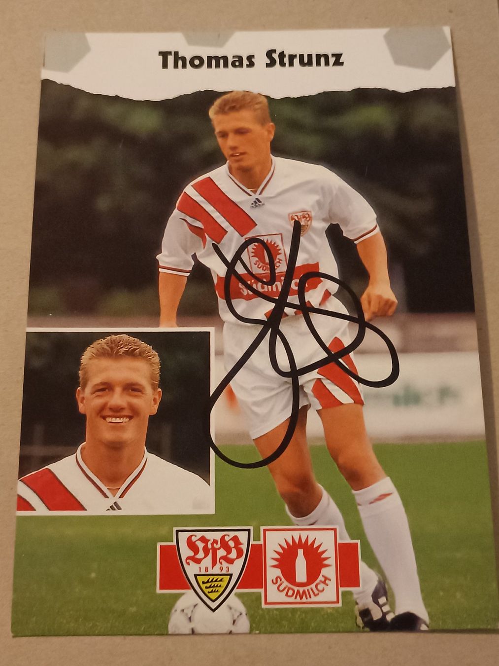 Autografi: Thomas Strunz - VfB Stuttgart - Handsigniert – Usato da Menziken venduto da Artographs