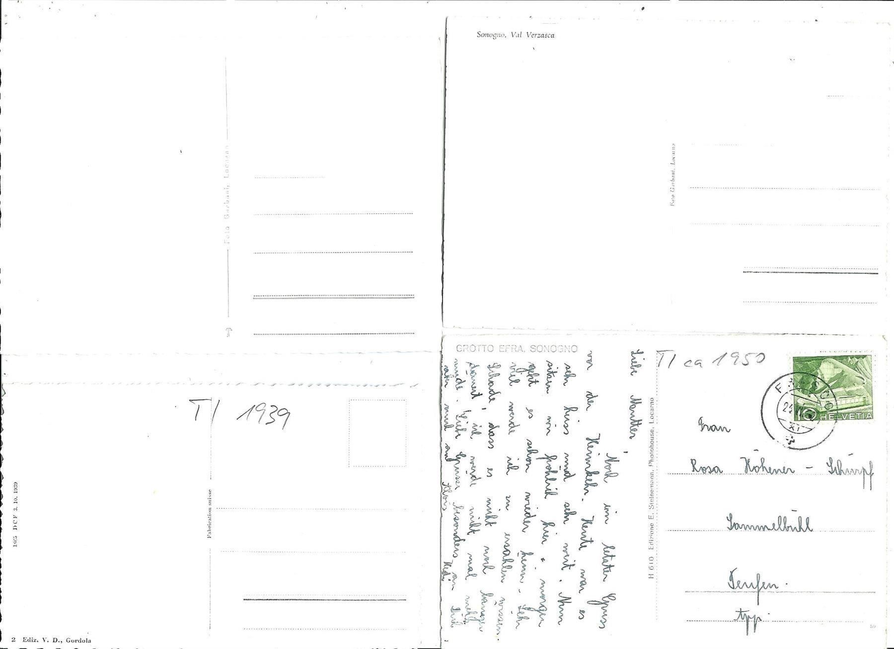 Cartoline postali: Sonogno Vale Verzasca TI 4 AK Quer Format 1939 - 1950 – Nuovo (secondo la descrizione) da Ennetmoos venduto da Ambuman 1