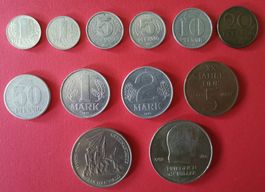 DDR Mark - 1 Pfennig - 20 Mark Münzsatz