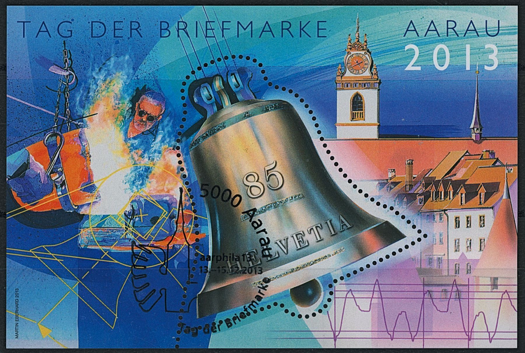 Tutti i francobolli: 2013 - Tag der Briefmarke - Aarau - Block - Sonderstempel – Usato da Schindellegi venduto da leecollect