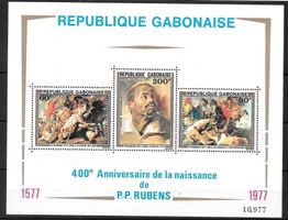 Gabun Block 32 400. Geburtstag Peter Paul Rubens ** 1977