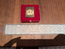 Silberbriefmarke Goldüberzogen