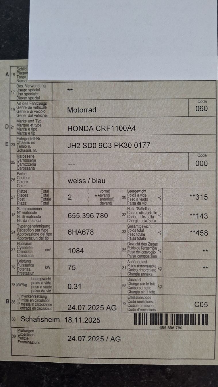 Honda Enduro: Neuwertige Afrika Twin – Nuovo (secondo la descrizione) da Sisseln AG venduto da Wmu 5