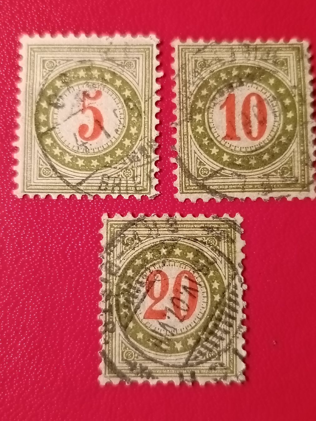 Tutti i francobolli: Antike Schweizer Briefmarken 5/10/20 Rappen – Usato da Sargans venduto da Polifemo58