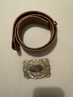 Vintage Ledergürtel mit Sterling Silber Gürtelschnalle!