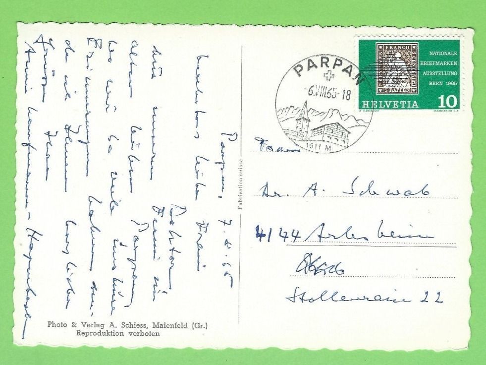 Cartoline postali: Parpan, Hofhaus – Usato da Zürich venduto da t24_de 1