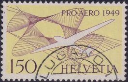 1949, F45 Pro Aero-Marke gestempelt LUGANO. Kat: 70.-