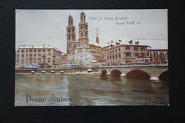 Ansichtskarte Zürich Grossmünster mit Helmhaus