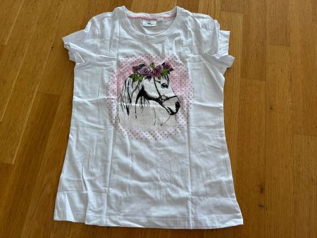 Neues T-Shirt mit Pferd für Mädchen Grösse 152