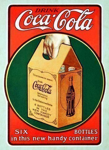 Coca-Cola Insegne: Rusty Blechschild-COCA COLA SIX BOTTLES – Nuovo e nell'imballaggio originale da Rupperswil venduto da big-one-sale