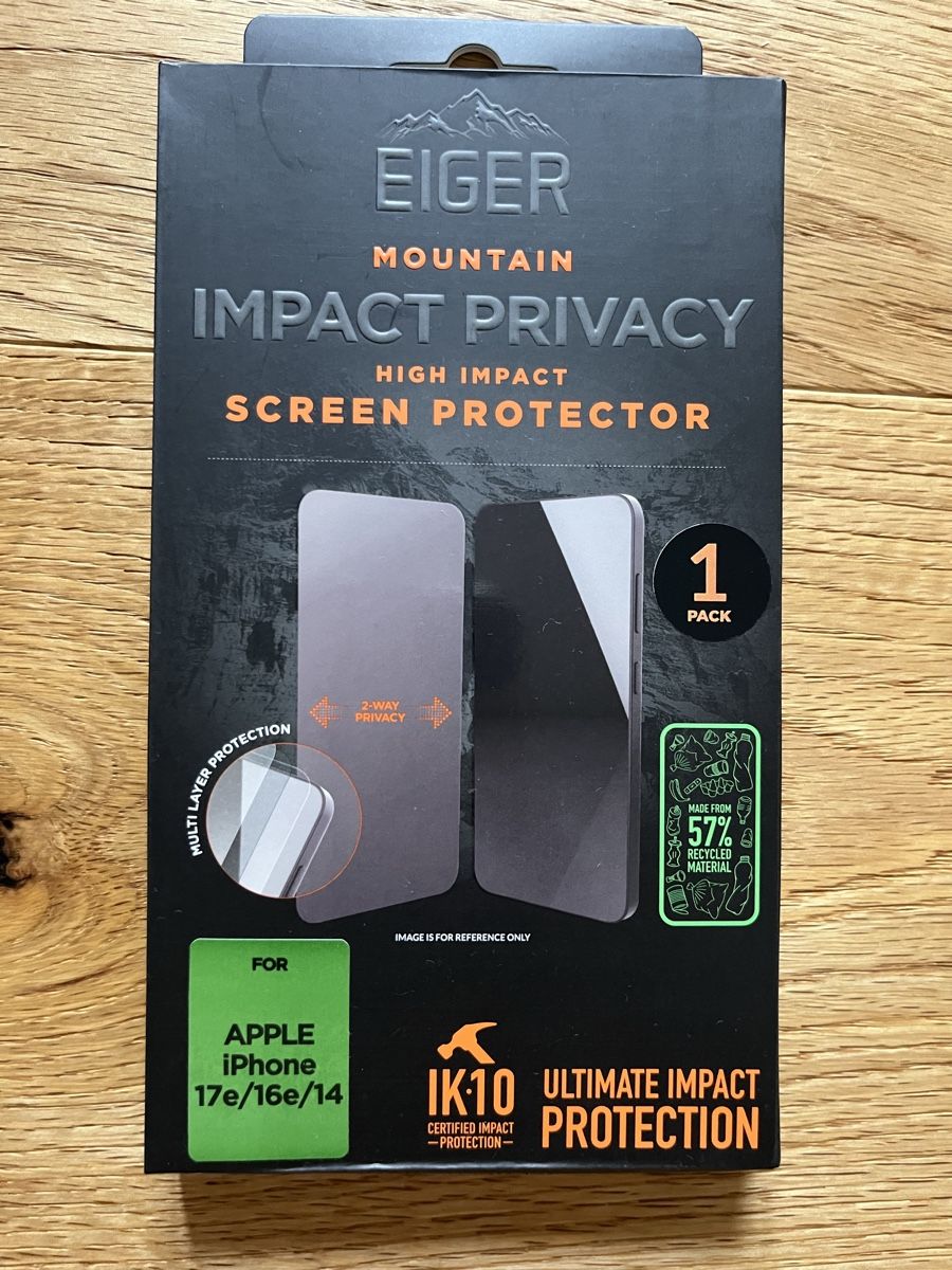 Lackretusche & Schutzfolien: Eiger Impact Privacy Screen Protector for iPhone 14/13/12 Ne – Neu und originalverpackt aus Wattwil von Luna8