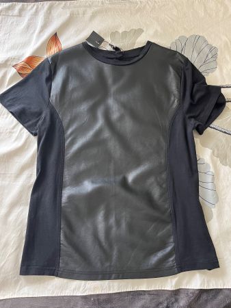 New blouse in 100% cotton with leather size S