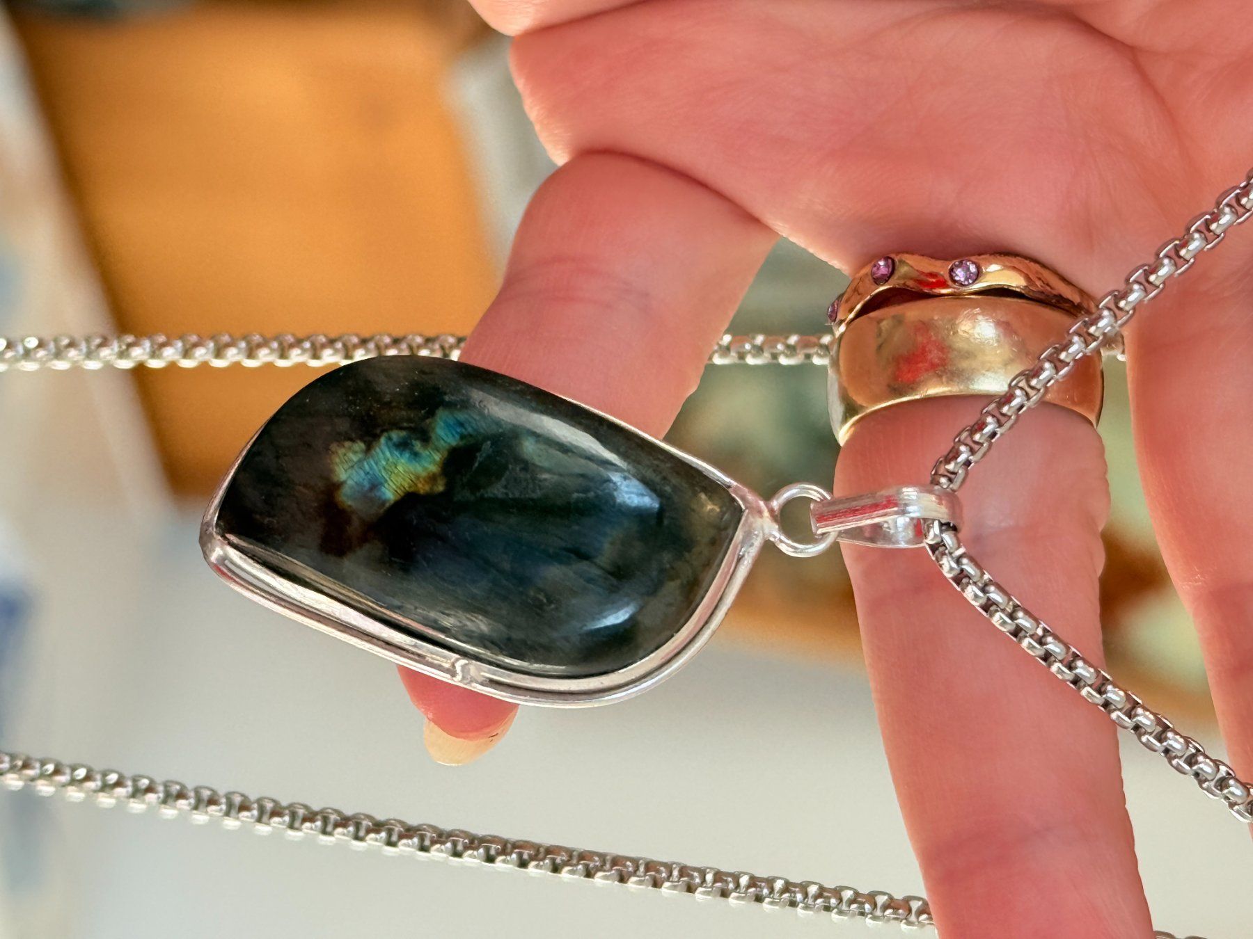 Catenine: Collier avec labradorite unique, fait main! – Nuovo e nell'imballaggio originale da Genève venduto da AGBERG 6