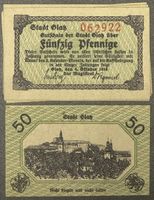 (Schlesien) GLATZ. 8 x 50 Pfennig 1918 NOTGELD I